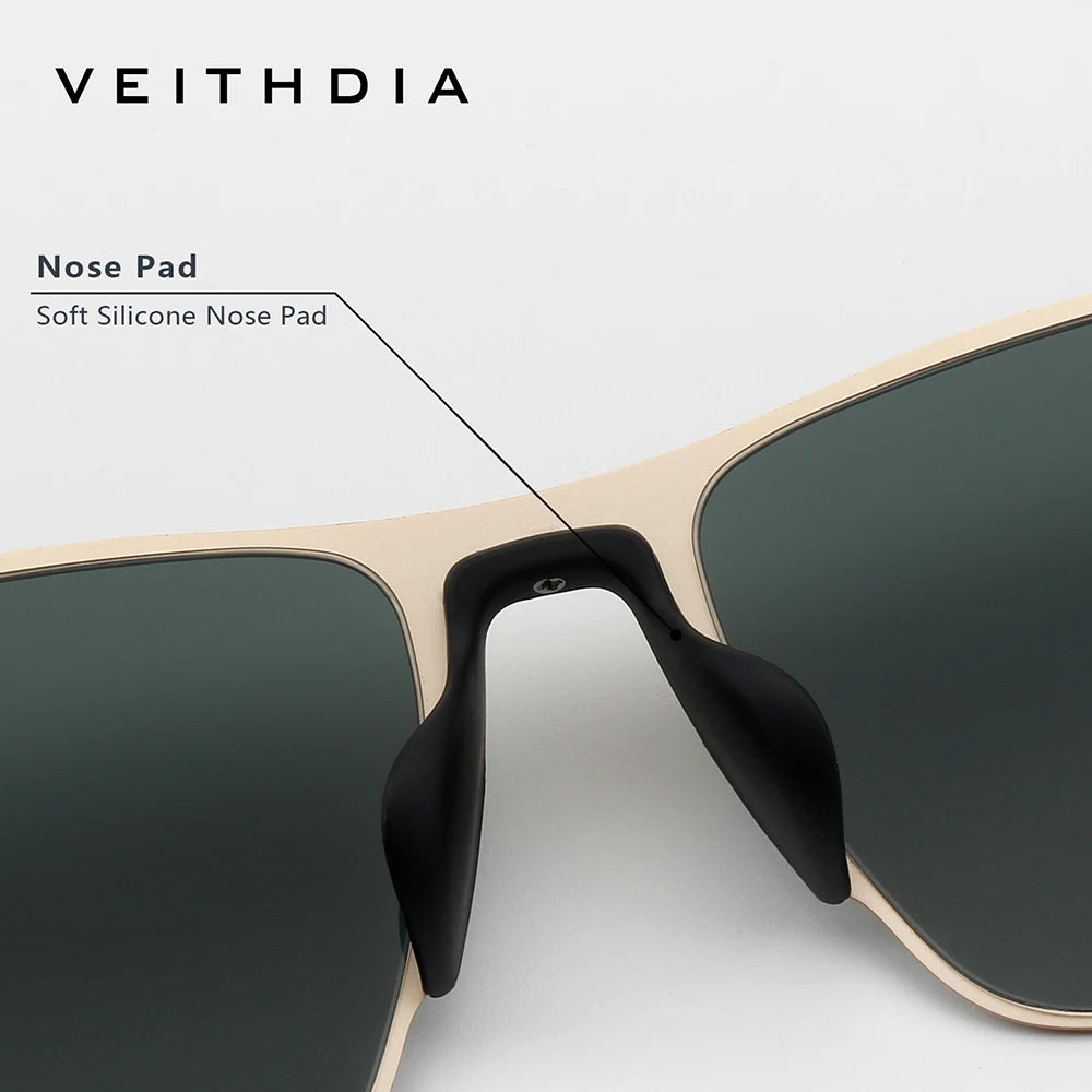 Brand Fashion Sunglasses Stainless Steel High-Definition Nylon Lens Polarized UV400 Eyeglasses for Men Women, 8212