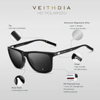 Brand Sunglasses Unisex Retro Aluminum+Tr90 Sunglasses Polarized Lens Vintage Eyewear Sun Glasses for Men/Women 6108